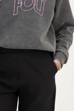 Zwarte Pantalon Met Elastiek