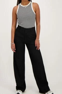 Zwarte Pantalon Met Structuur