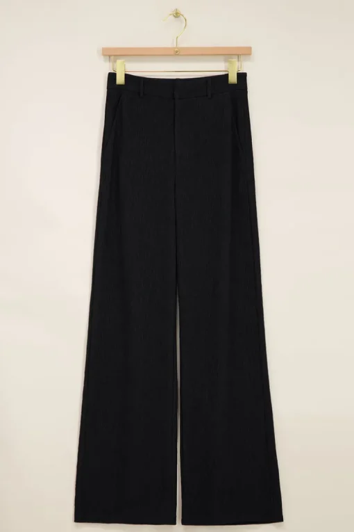 Zwarte Pantalon Met Structuur