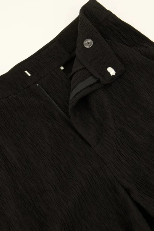 Zwarte Pantalon Met Structuur