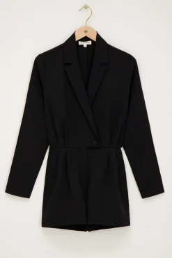 Zwarte Playsuit Met V-hals