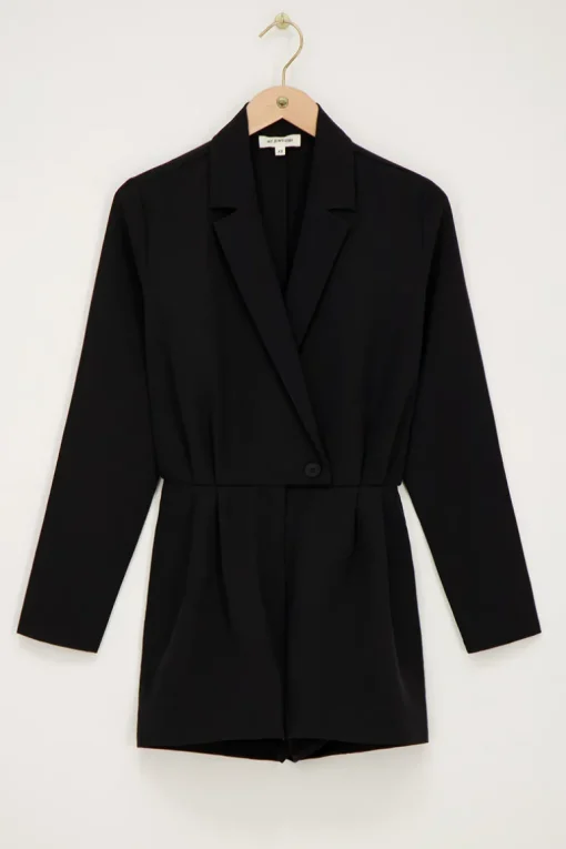 Zwarte Playsuit Met V-hals