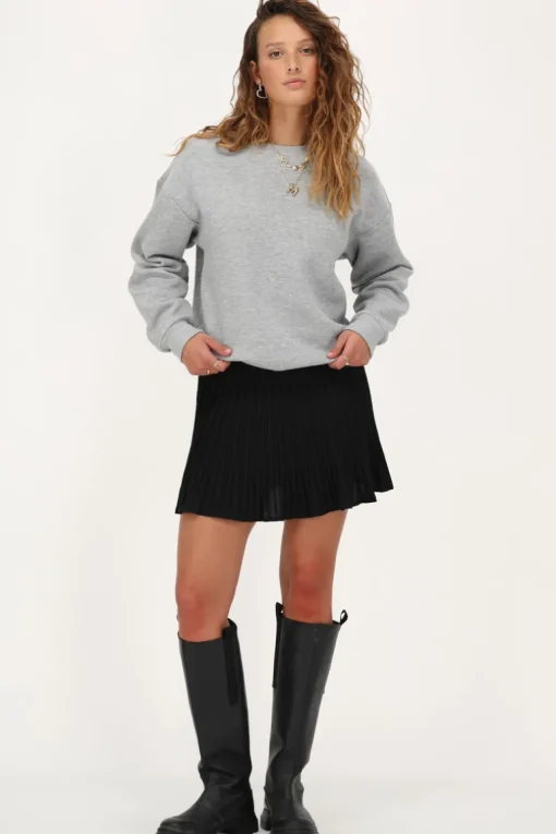 Zwarte Plissé Mini Rok