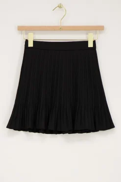 Zwarte Plissé Mini Rok