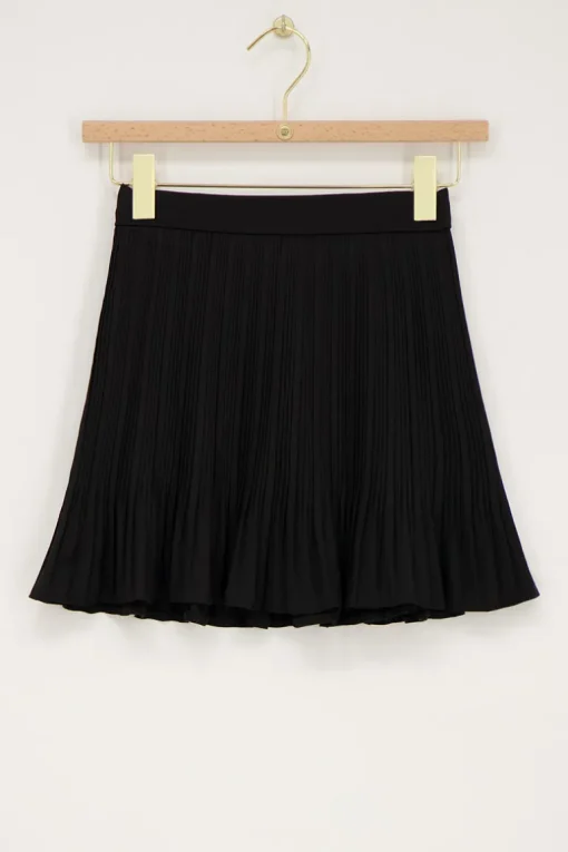 Zwarte Plissé Mini Rok