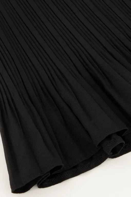 Zwarte Plissé Mini Rok