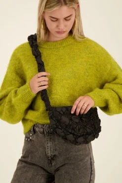 Zwarte Puffer Crossbody Tas