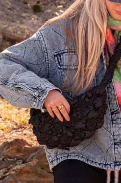 Zwarte Puffer Crossbody Tas