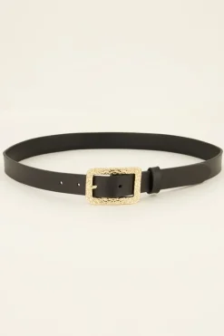 Zwarte Riem Met Gouden Chique Gesp