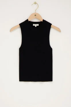 Zwarte Tanktop Met Rib Structuur