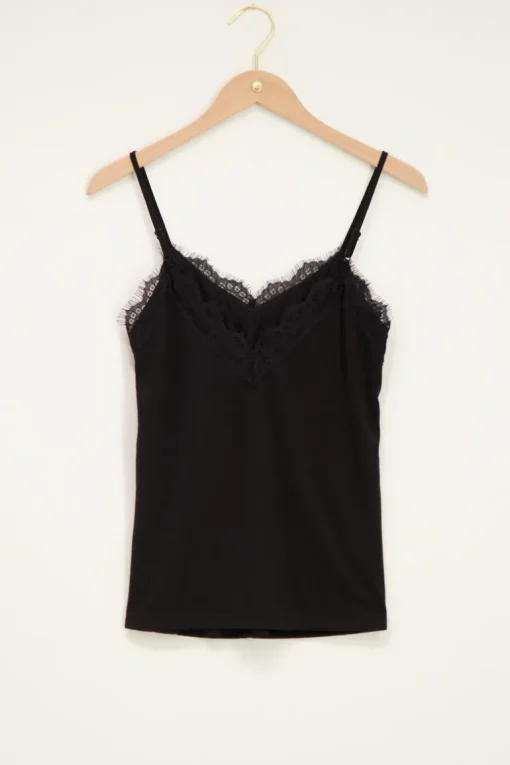 Zwarte Top Met Kant