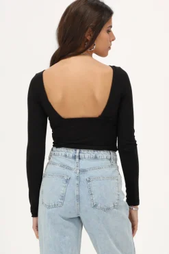 Zwarte Top Met Lage Rug