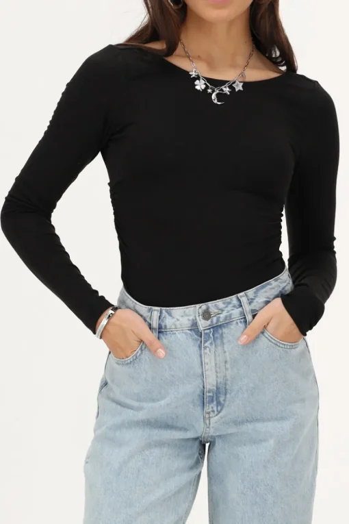 Zwarte Top Met Lage Rug