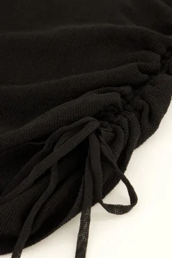 Zwarte Top Met Trekkoordjes