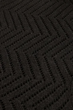 Zwarte Zigzag Flared Broek Met Lurex