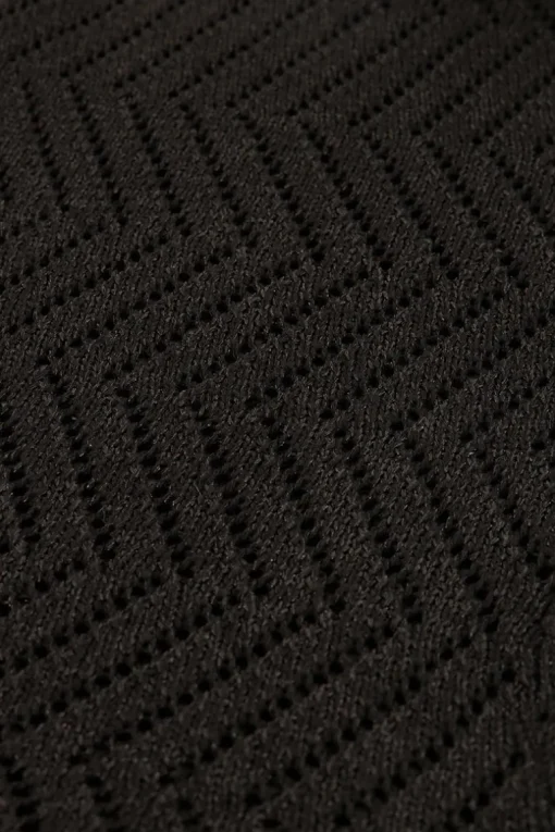 Zwarte Zigzag Flared Broek Met Lurex