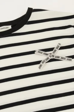 Zwart-wit Gestreept T-shirt Met 
