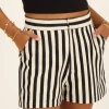 Zwart-wit Gestreepte Short