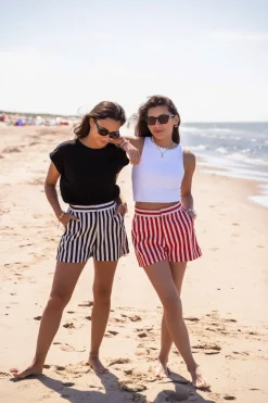 Zwart-wit Gestreepte Short