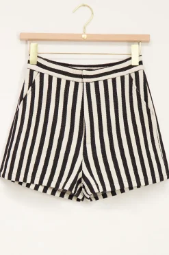 Zwart-wit Gestreepte Short