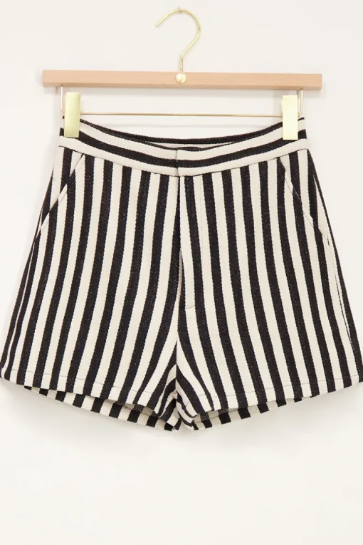 Zwart-wit Gestreepte Short