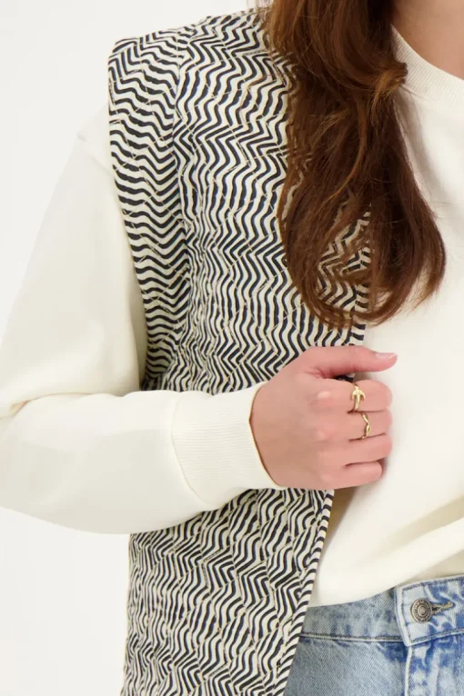 Zwart-wit Gilet Met Swirl