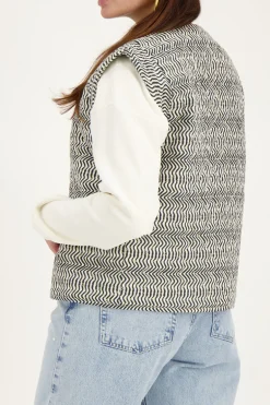 Zwart-wit Gilet Met Swirl