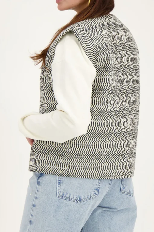 Zwart-wit Gilet Met Swirl