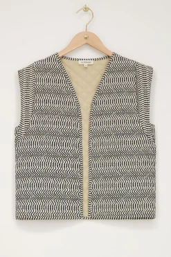 Zwart-wit Gilet Met Swirl