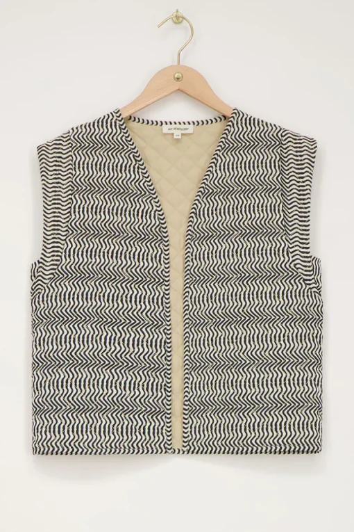 Zwart-wit Gilet Met Swirl