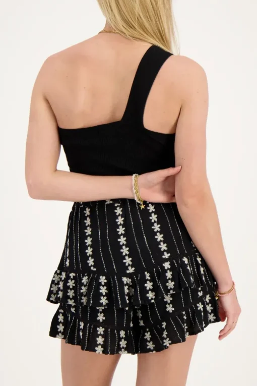 Zwart-witte Skort Met Embroidery