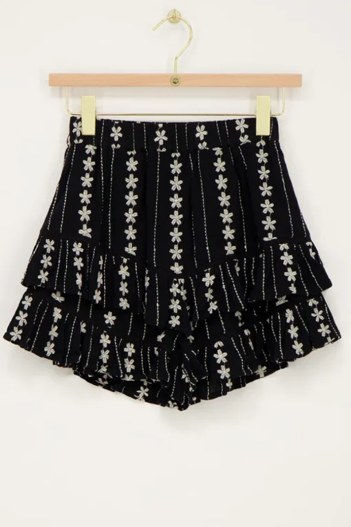 Zwart-witte Skort Met Embroidery