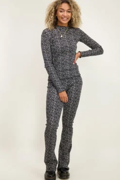 Zwart-witte Turtleneck Dierenprint