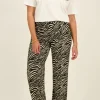 Zwart-witte Zebra Broek Wide Leg