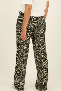 Zwart-witte Zebra Broek Wide Leg