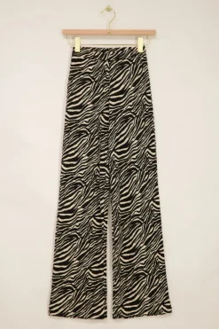 Zwart-witte Zebra Broek Wide Leg