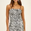 Zwart-witte Zebra Jurk Met Pailletten