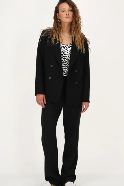 Zwart-witte Zebra Top Met Pailletten