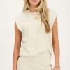 Beige Muscle Top Met Lurex