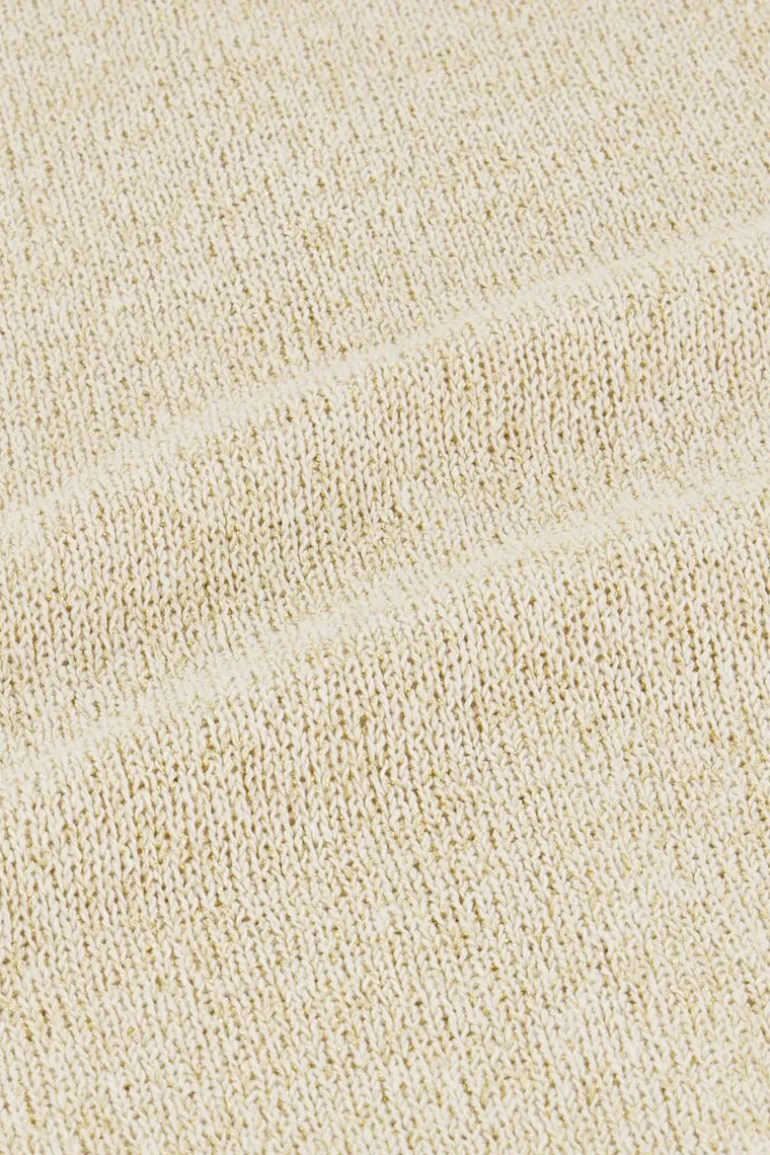 Beige Muscle Top Met Lurex