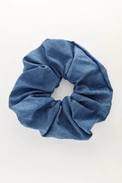 Blauwe Spijker Scrunchie