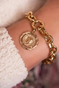 Bold Spirit Schakelarmband Met Munt