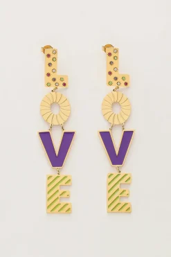 Candy Oorbellen Love Paars