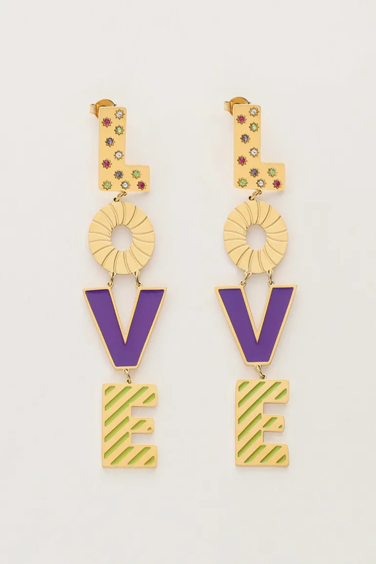 Candy Oorbellen Love Paars