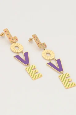 Candy Oorbellen Love Paars