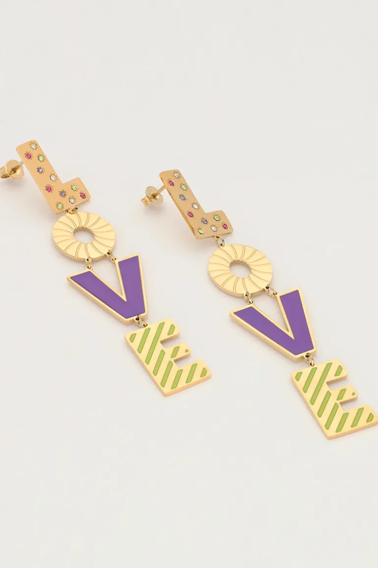 Candy Oorbellen Love Paars