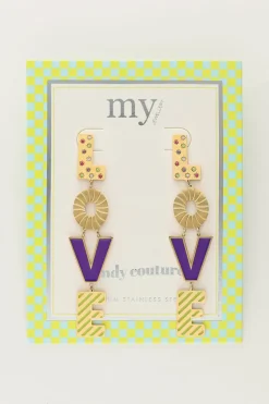 Candy Oorbellen Love Paars