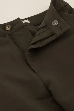 Donkergroene Wide Leg Pantalon