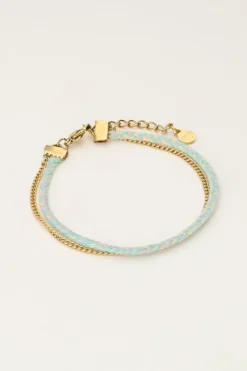 Dubbele Armband Met Schakel En Touw