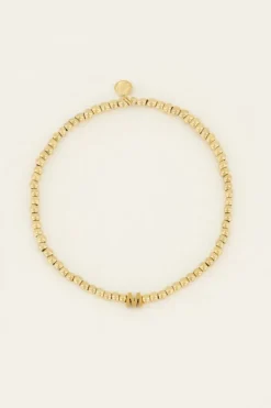 Elastische Armband Van Bolletjes Met Initial